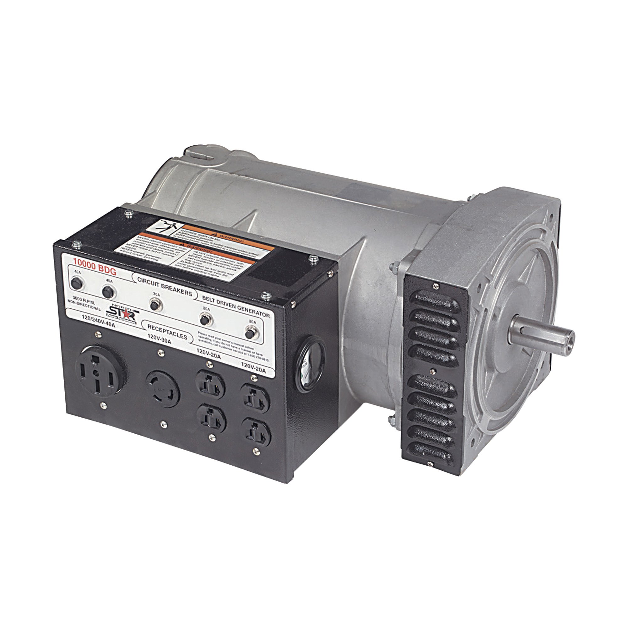 NorthStar Belt Driven Generator Head — 10,000 Surge Watts, 9,600 Rated Watts, 18 HP Required